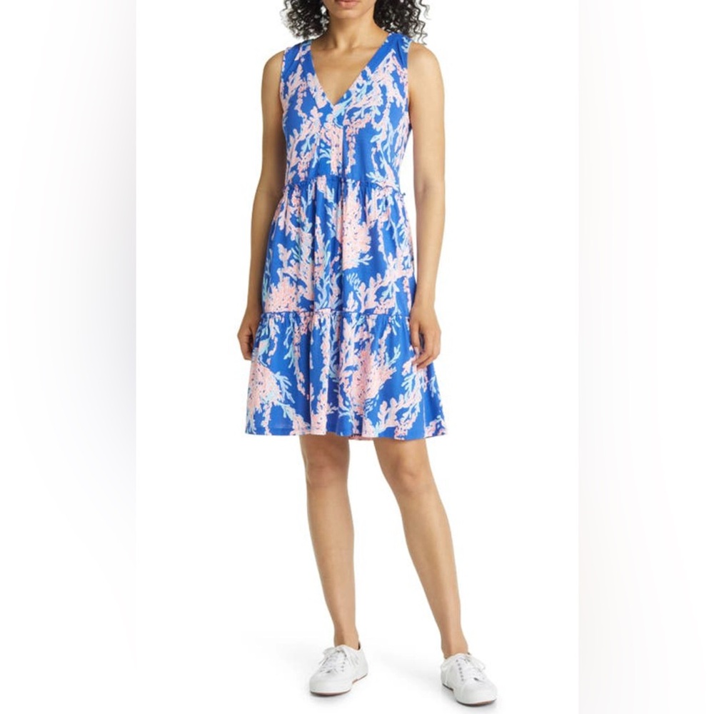 Lilly Pulitzer Blue and Pink Sleeveless Dress - Picture 2 of 7